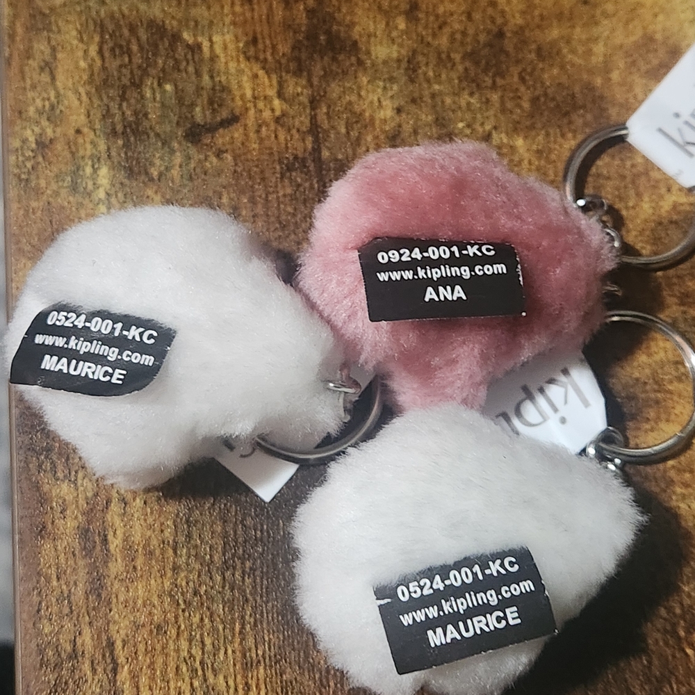 Kipling Pink And White Monkey Keychains - image 2